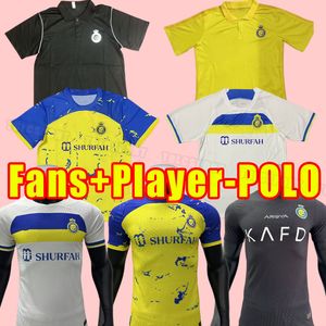 Treinamento POLO 7 Cristiano Ronaldo 10 Sadio Mane Saudi Al Nassr 23 24 Camisas de futebol 2 Sultan Al-Ghannam 8 Abdulmajeed Al-Sulaiheem 4 Mohammed Al-Fatil fãs jogador masculino