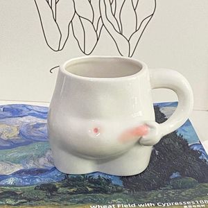 Mugs Kawaii Ceramic Coffee Cups Personality Cup Milk Tea Water Creative Pinch Belly Mug Drinking