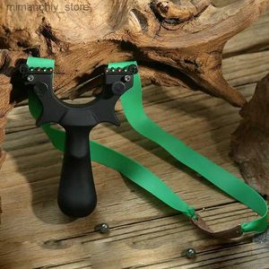 Hunting Slingshots Black Hunting Slingshot Archery Catapult Resin Slingbow Flat Rubber Band Aiming Points Shooting Target Outdoor Huntingbow Game Q231110