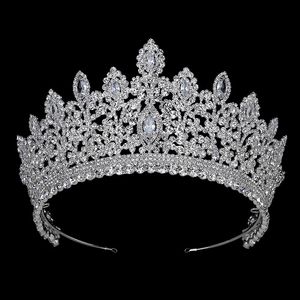 Pannband bröllop krona smycken vintage etnisk brud hår tiaras koppar cz lyxiga strass tiaras och kronor bc3715 couronne de mariage 231102