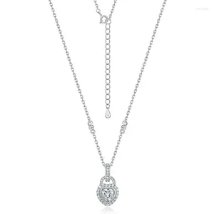 Kedjor NL0178212 LEFEI Fashion Luxury Trendy Classic Moissanite Diamond Set Love Heart Necklace for Women 925 Silver Party Jewelry Gift