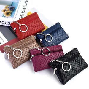 نمط الأزياء بو جلود جلود محفظة مصغرة ميني المحافظ المحافظ النسائية حامل البطاقة سستة حقيبة السحاب.