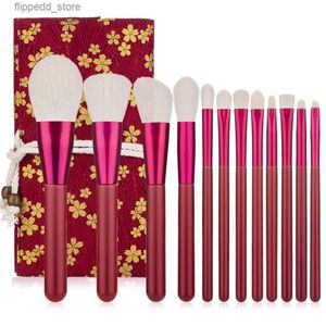 Pincéis de maquiagem RANCAI 12pcs Pincéis de maquiagem definidos para rosto Pincéis macios para cabelo em pó Eyebrochas Eyeshadow Brush Kit completo Ferramentas de cosméticos Q231110