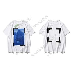 T-shirt da uomo Style White Versione corretta di Trendy Ow Graffiti Ball Print e T-shirt da donna a manica corta allentata T-shirt Marche