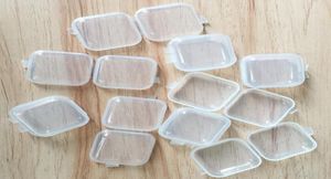 Caixa de recipientes de armazenamento de plástico transparente de Mini Plástico Caixa de Armazenamento com tampas Caixa de tampões para jóias de caixa pequena Caixa de armazenamento HHA15945058328