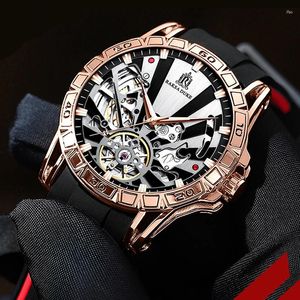 Wristwatches Tourbillon Mechanical Mens Watch Luxury Casual Fashion Design Automatic Sports Waterproof Male Wristwatch Relogio Feminino