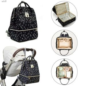 Wickeltaschen Neue wasserdichte Mama-Umstandswindeltasche Große Kapazität Babytasche Reiserucksack Zweilagige Designer-Stilltasche für BabypflegeL231110