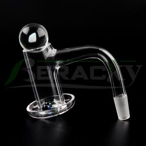 Beracky Vollverschweißter Quarz-Banger mit abgeschrägter Kante und 22-mm-Opal-Terp-Slurpers-Nägeln mit grünen Smaragd- und Saphir-Terp-Perlen, Set für Glas-Wasserbongs, Dab-Rigs-Rohre