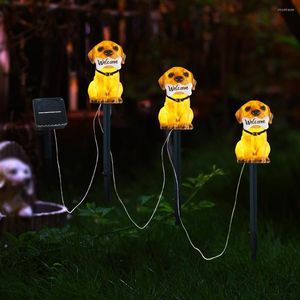 Solar Welcome Lawn Lamp LED Dog Garden Lights Outdoor IP65 Waterproof Landscape For Home Yard Courtyard Walkway Decoration