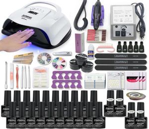 Super Manicure Set for Nail Kit med LED Nail Lamp 20000 rpm Drill Machine Polish Kit Acrylic Art Tools Set26974266177