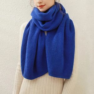 Halsdukar Julypalette Solid Color Ribbed Knit Scarf For Women Autumn Winter Thicken Warm Soft Shawls Wraps Female Wool Long Scarves 231108