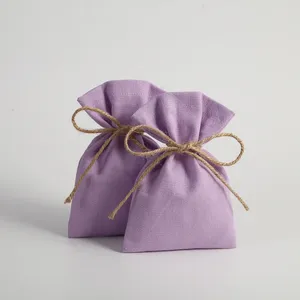 Bolsas de jóias 50 pcs cordão algodão saco de serapilheira sacos de presente de juta multi tamanho embalagem casamento pequeno doce pode logotipo personalizado