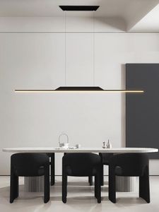 Pendellampor enkla moderna matsalslampor ord långa strip led ljuskronor bar lampa bord kök ö studie studio belysning 
