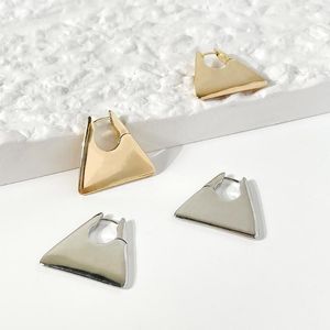 Hoop Earrings ALLME Trendy Geometric Polished Gold Triangle Earring For Women Statement Large Thick Hoops Street Style Brinco
