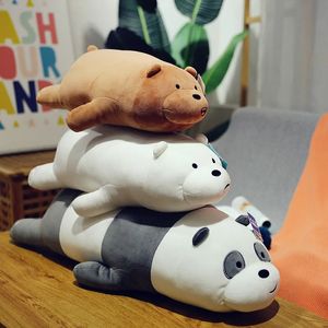 Bonecas de pelúcia Kawaii 3 Ursos Brinquedos Dos Desenhos Animados Grande Panda Urso Anime Boneca Sono Travesseiro Recheado Macio Adorável Sofá Almofada Bebê Presente de Aniversário 231109