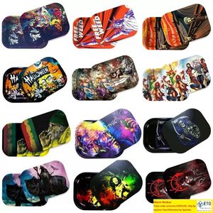 Cartoon Metal Rolling Tray Tobacco Stroage smoke accessory smoking pipe glass bong fedex DHL free