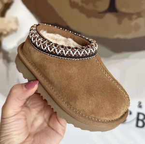 Botlar Avustralya Çocuklar Toddler Sevimli Tasman II Terlik Tazz Bebek Ayakkabı Kestane Kürk Slaytlar Koyun Dinini Moda Ultra Mini Önyükleme Kış Katilleri Slip-On Süet Boot Boot B200