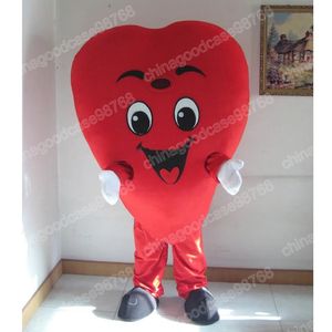 Performance Romantic Red Heart Mascot Costume Top Quality Christmas Halloween Fancy Party Dress Cartoon Character Outfit Suit Carnival Unisex Outfit