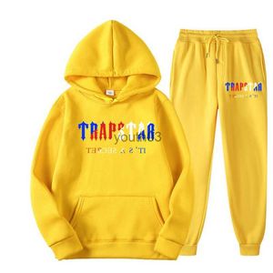 Roupa esportiva casual TRAPSTAR amarelo, branco, azul, moletom com capuz, conjunto de YQ231110