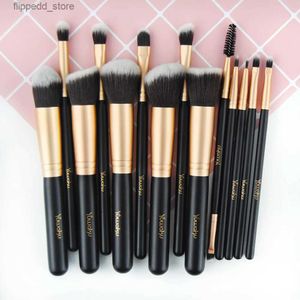 Makeup Brushes 14 st Rose Golden Makeup Brushes Foundation Powder Lip Eyebrow Brush Cosmetic Tool Beauty Brush Trähandtag Make Up Brush Q231110