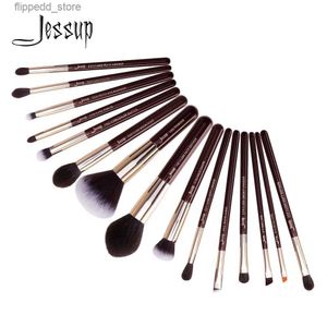 Makeup szczotki Jessup pędzel profesjonalne szczotki do makijażu Zestaw podkładu cienia do powiek Contour 15pcs kosmetyczne zestawy narzędzi Syntetyczne włosy Q231110