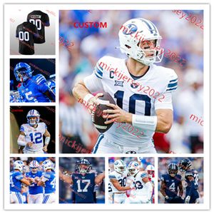 2023 XII BYU COUGARS FOTBALL JERSEY 27 Marcus McKenzie 3 Aidan Robbins 76 Caleb Etienne Dylan Flowers Jake Retzlaff Tyler Allgeier Byu Jerseys Custom Stitched Mens