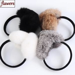 Ear Muffs Russian Women Winter 100% Real Rabbit Päl Earmuffs Winter Girls Plysch Rabbit Päl Ear Muffs Thermal Lady Warm Rabbit Päl Earmuff 231109