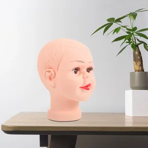 Trädgårdsdekorationer PVC Mannequin Head Stand Model Display Holder for Kids Hat Scarf Glasses