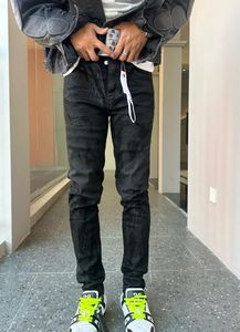 Jeans masculinos tipos de designer on-line rasgado angustiado magro ajuste destruído calças estiramento streetwear calças