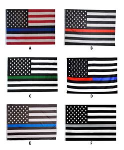 Bandeira da linha azul fina da polícia americana 3x5 poliéster de alta qualidade primeiro respondente vermelho verde cinza bandeiras EUA Policeforce Banner2994110