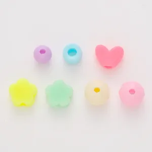 Charms SHUNLEQIAN Cute Romantic 90pcs Resin Love Heart Flowers Cylinder Figure Spacing Beads Fit DIY For Handmade