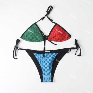 Mode kvinnors designer badkläder kostym färgglada brev tryckta damer bikinis reseparty kvinnor sexiga baddräkter plus asiatisk storlek s-xlo89p