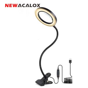 Magnifying Glasses ACALOX 3X/5X USB LED Magnifier Flexible Table Clamp Reading/Welding Large Lens Magnifying Glass Top Desk Optical Instruments 230410