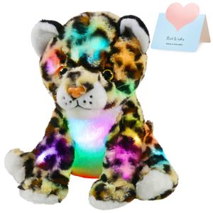 Plush Light - Up toys 30cm Leopard Doll Plush Toy LED Light Musical Soft Cute Stuffed Animals Sleeping Throw Pillows for Girls Kids Children Glowing 231109