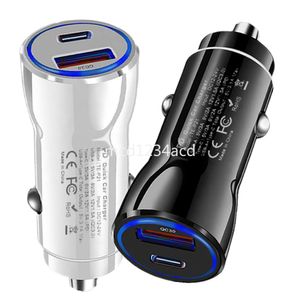12W 2.4A Dual Ports USb C Car Charger Type c PD Auto Power Adapters For IPhone 11 12 13 14 15 Pro Samsung S23 S24 HTC Mobile M1