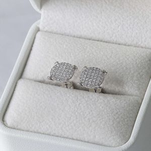 Paston Fine Pave Melee Stone VVS Diamond Earring Studs Daily Moissanite Jewelry for Women Sier