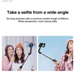 Selfie Monopods Magsafe İPhone 14 için Taşınabilir Manyetik Selfie Stick Tripod 14 13 12 Samsung için Uzaktan Kontrolörlü Elde Taşınır Çubuk Q231110