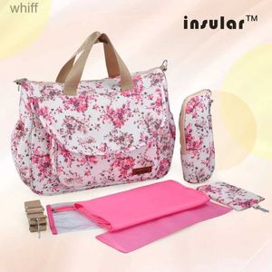 Sacos de fraldas Insular Baby Diaper Bag Moda Fralda Stroller Bag Designer Organizador Bolsa Corte Maternidade Mamãe Saco Nova Mãe Tote Enfermagem BagsL231110