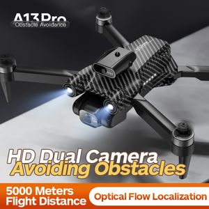 2023 Novo Real 8K Dual HD Camar Posicionamento de fluxo óptico pairando Mini Drones Motor sem escova PS 360 para evitar obstáculos inteligentes Helicóptero de quatro rotores UAV A13