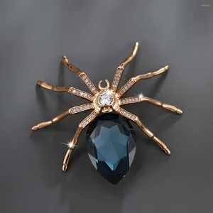 Broches de halloween criativo broche moda aranha acessórios vintage feminino cristal personalizado requintado presente do feriado