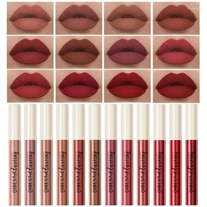 Lucidalabbra 24 colori Rossetto liquido opaco Impermeabile a lunga durata Velluto Rosso Tinta Trucco Rossetti cosmetici Lucidalabbra