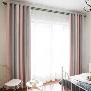 Gardin gardiner för vardagsrum sovrum minimalistisk bomullsgarnfärgad jacquard vertikalt randigt tyg