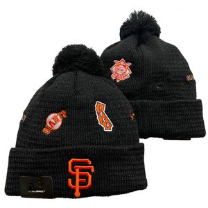 Bonés masculinos San Francisco Gorros Gigantes Chapéus Todas as 32 equipes de malha com punhos Pom listrado lã lateral quente EUA faculdade esporte chapéu de malha gorro de hóquei para mulheres A1