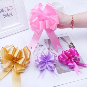 Gift Wrap 100pcs Beautiful Luster Solid Color 18mm Pull Bow Ribbon For Packing Wedding Car Room Decoration