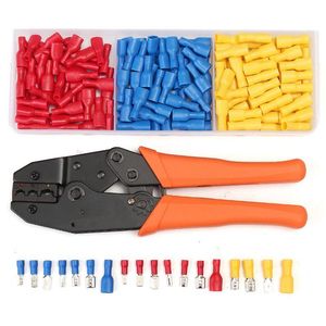 Freeshipping 900st/Lot Electrical Ousled Wire Connector Crimp Terminals Kit CRIMPER PLIER 12-10AWG 16-14AWG 22-16AWG Högkvalitativ FWNP