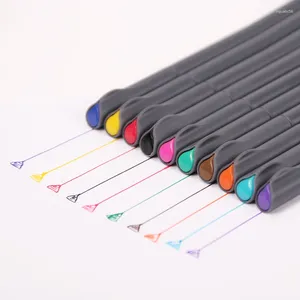 10st/Lot Multicolor Fine Line Drawing Pen för tecknad reklamdesign Vattenfärgspennor 0,38 mm barn målningstillbehör