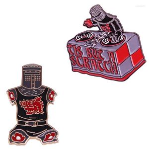 Brooches High Quality Masked Record Black Knight Robot Metal Enamel Brooch Fashion DJ Badge Unique Hat Lapel Pins Jewelry Gifts Wholesale