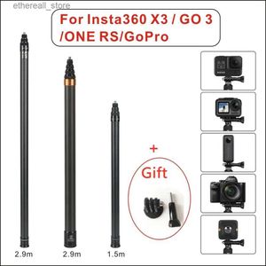 Selfie Monopods Suitable for insta360 x3 GO3 extra-long carbon fiber selfie stick  action camera extension stick action camera selfie stic Q231110