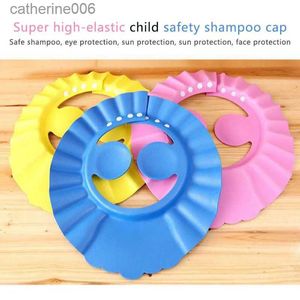 Shower Caps Baby Shower Cap Adjustable Hair Wash Hat for Newborn Infant Ear Protection Safe Children Kids Shampoo Shield Bath Head CoverL231113