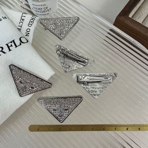 Women Crystal Letter Hair Clip with Stamp Triangle Letters Barrettes for Gift Party Fashion Jewelry